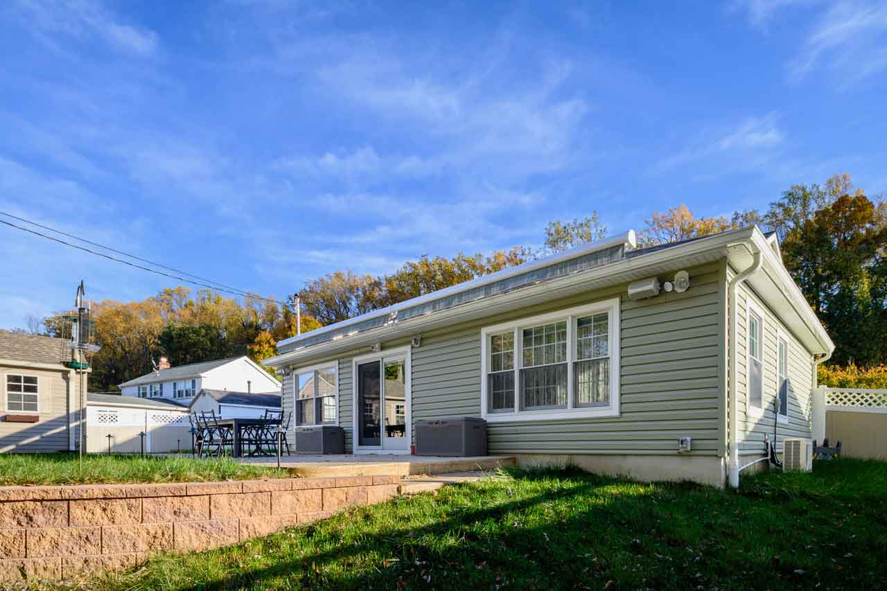 View of addition from back yard.